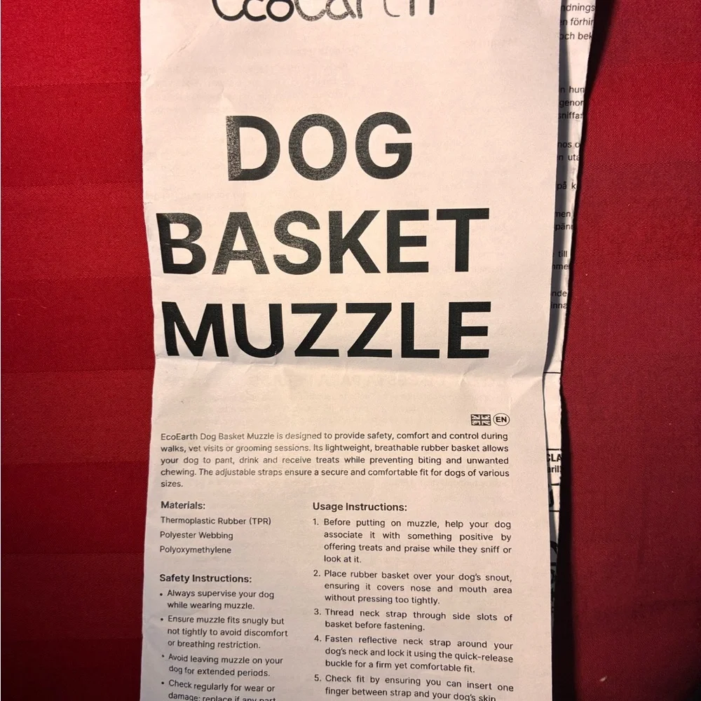 NIB Ameitech Soft Basket Dog Muzzle - Black - Size 4